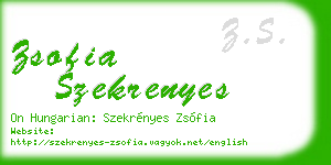 zsofia szekrenyes business card
