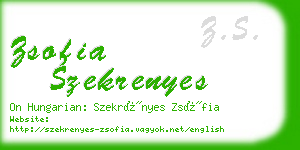 zsofia szekrenyes business card